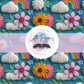 Printed Vinyl - Embroidered Rainbows and Flowers