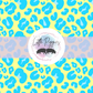 Printed Vinyl - Leopard - Blue and Neon Yellow