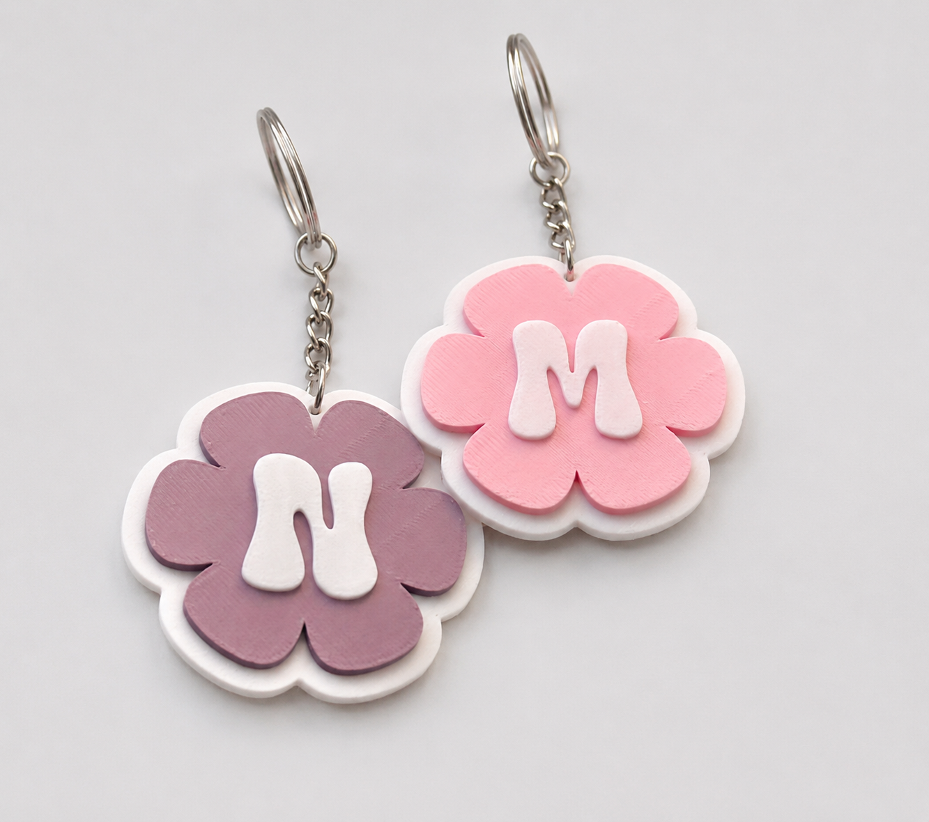 3D Personalized Flower Keychain