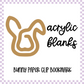 Acrylic Blank - Rabbit Paper Clip Bookmark (3pc)
