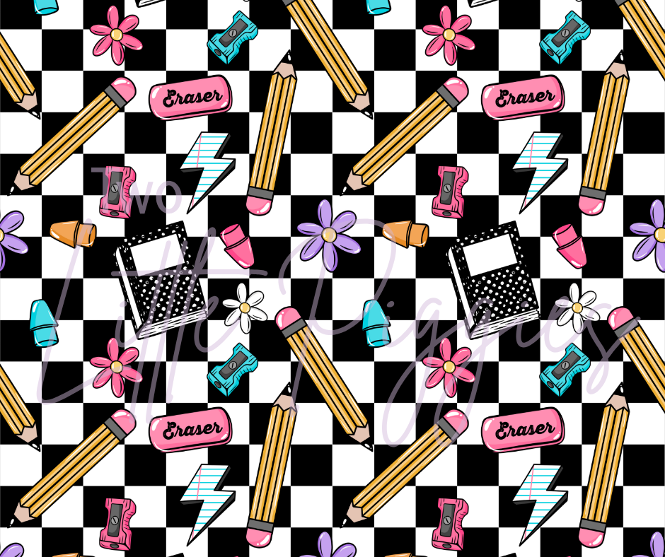 Printed Vinyl - Checkered School