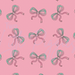Printed Vinyl - Pink and Teal Bows