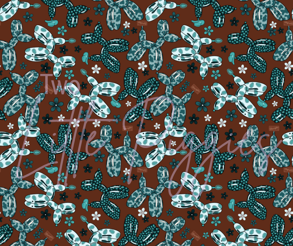Printed Vinyl - Western Balloon Dogs