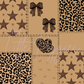 Printed Vinyl - Patchwork - Leopard Bows