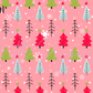 Printed Vinyl - Retro Pink Christmas