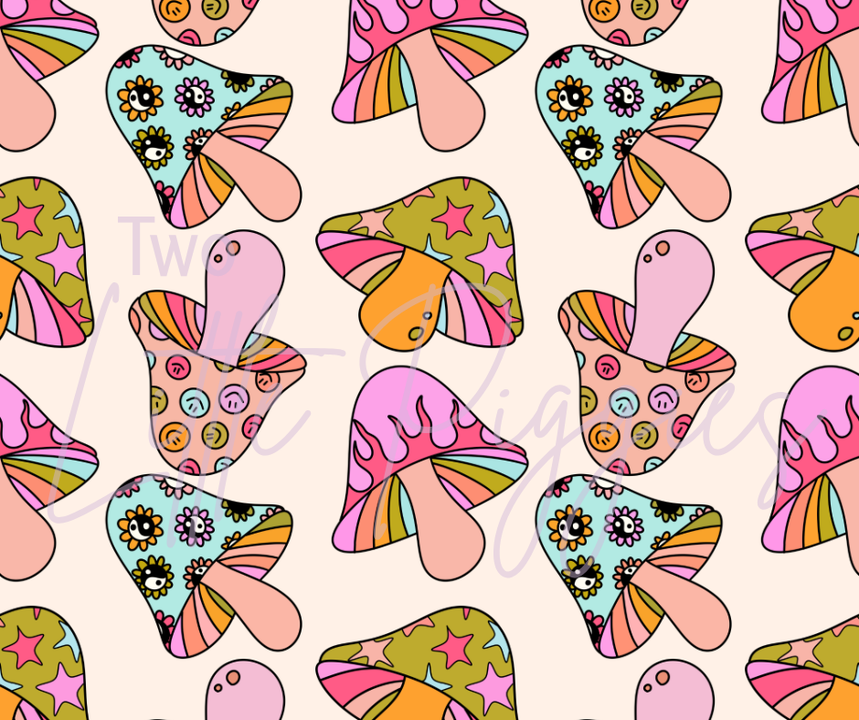 Printed Vinyl - Groovy Mushrooms