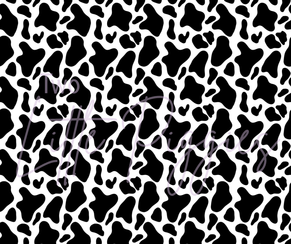 Printed Vinyl - Black Cow Print