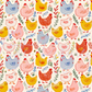 Printed Vinyl - Spring Chicken Doodle