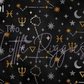 Printed Vinyl - Pisces - Black and Gold