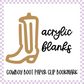 Acrylic Blank - Cowboy Boot Paper Clip Bookmark (3pc)