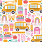 Printed Vinyl - Back to School - Retro School