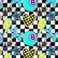 Printed Vinyl - Neon Checker 8Ball