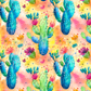 Printed Vinyl - Watercolor Cactus
