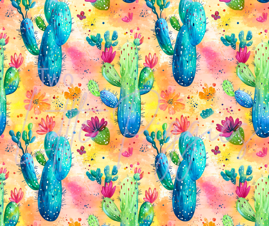 Printed Vinyl - Watercolor Cactus