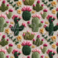 Printed Vinyl - Embroidered Cactus