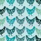 Printed Vinyl - Characters - Teal Chickens