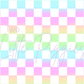 Printed Vinyl - Pastel Rainbow Checker