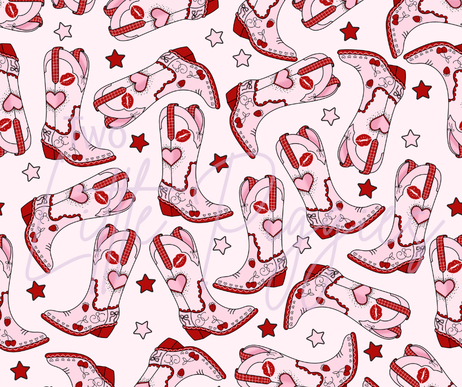 Printed Vinyl - 4th of July - Red Lover Cowgirl Boot