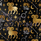 Printed Vinyl - Aries - Black and Gold