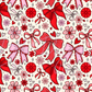 Printed Vinyl - Red and Pink Bows