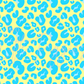 Printed Vinyl - Leopard - Blue and Neon Yellow