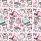 Printed Vinyl - Book and Coffee Girly
