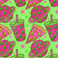 Printed Vinyl - Neon Pizza Alien