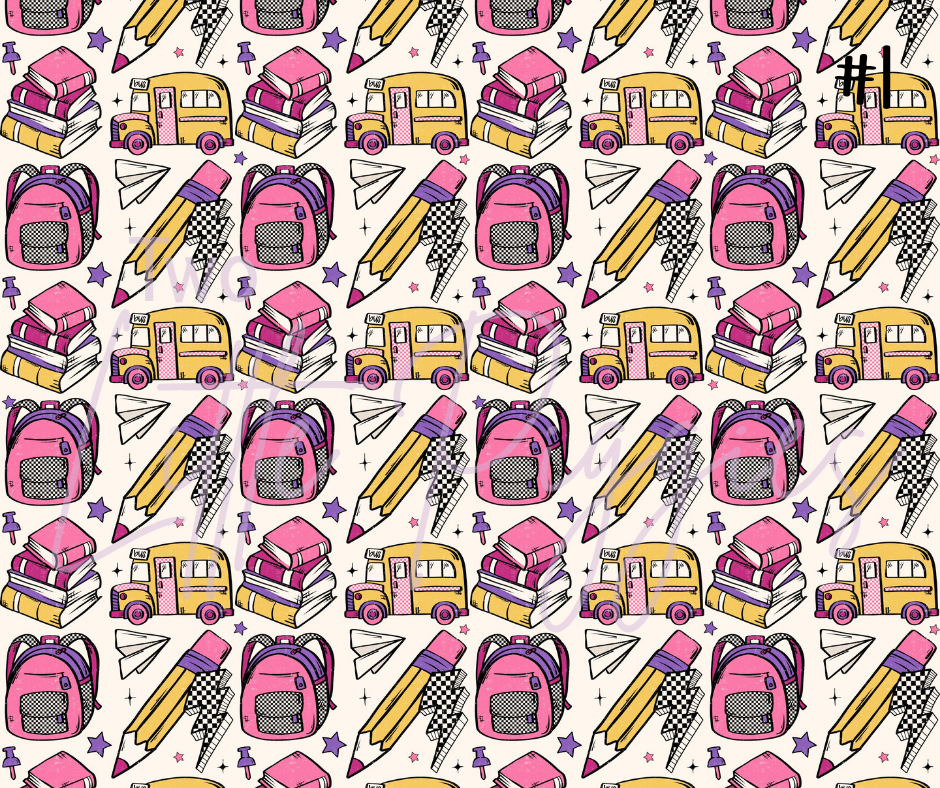 Printed Vinyl - Boho School Pink
