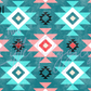 Printed Vinyl - Coral Aqua Aztec