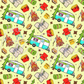 Printed Vinyl - Let's Go Camping - Yellow
