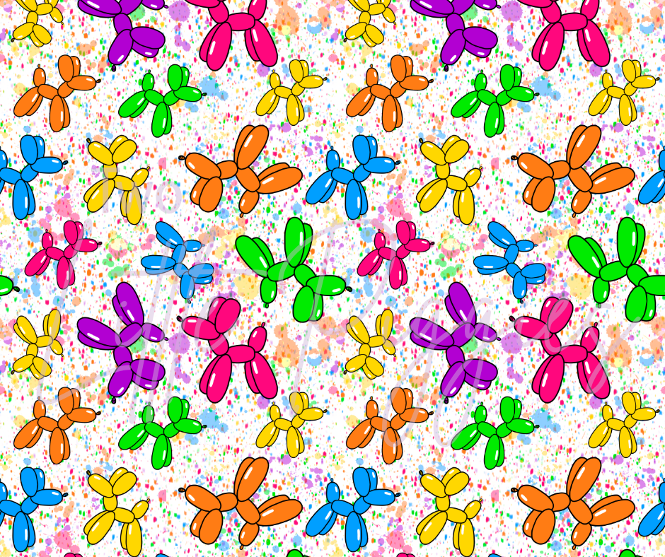 Printed Vinyl - Paint Splatter Balloon Dog