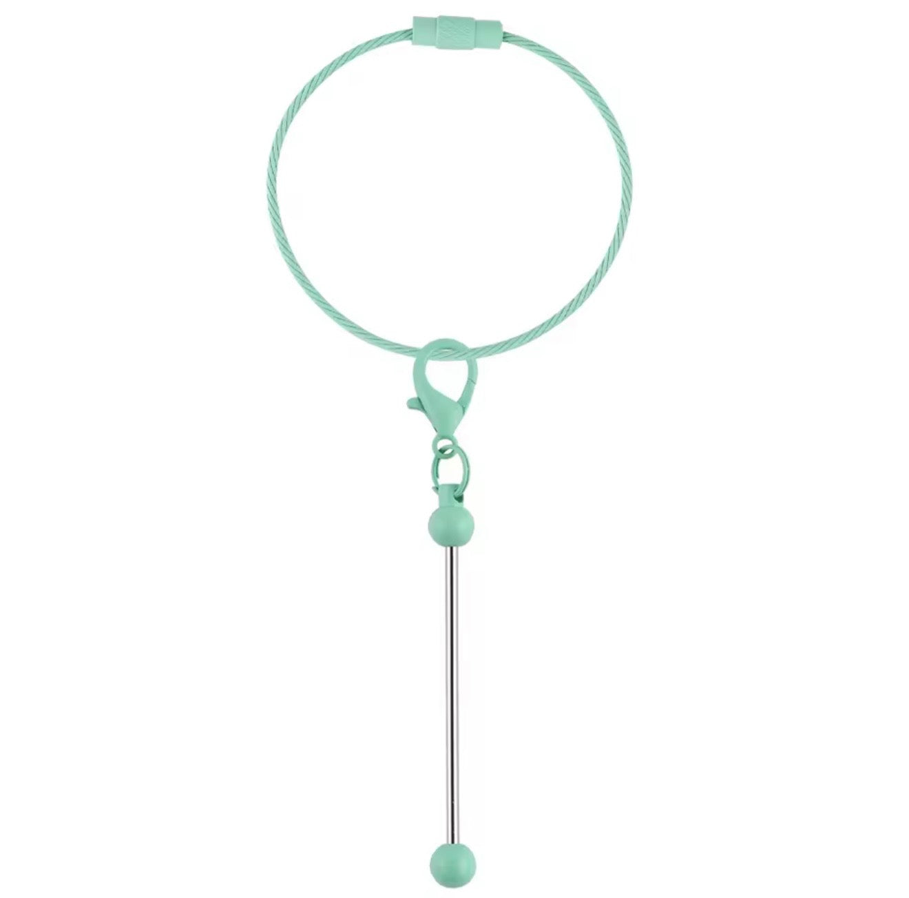 Keychain Cable Loop with Beadable Bar and Screw Lock (3pc)