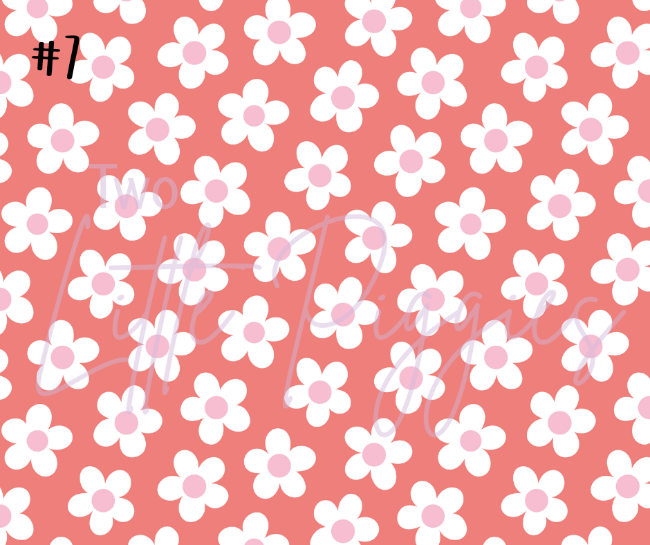 Printed Vinyl - Checkers and Flowers