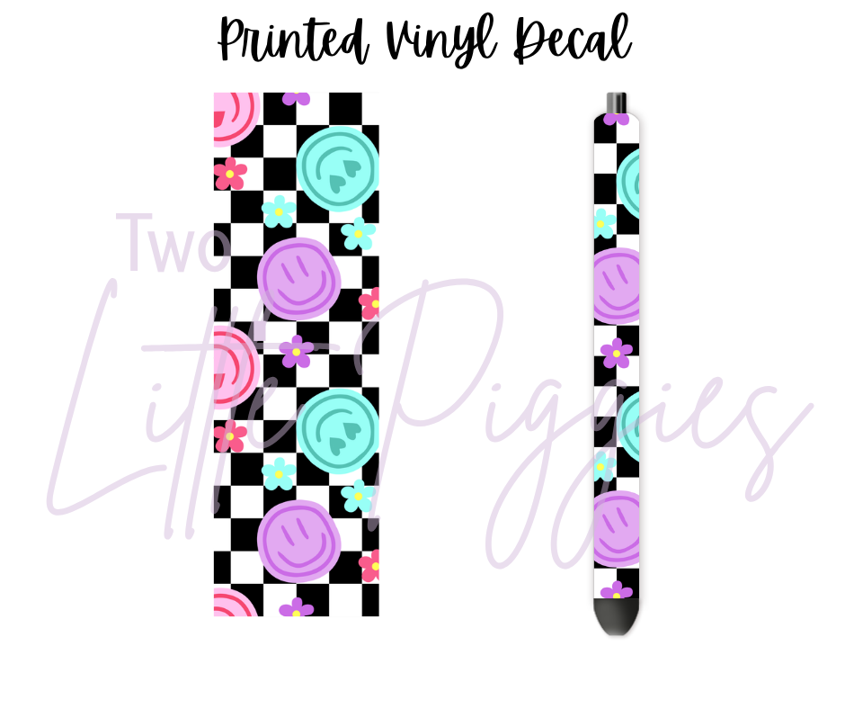 Printed Vinyl - Checkered Smiles