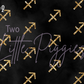 Printed Vinyl - Sagittarius - Black and Gold