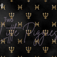 Printed Vinyl - Pisces - Black and Gold
