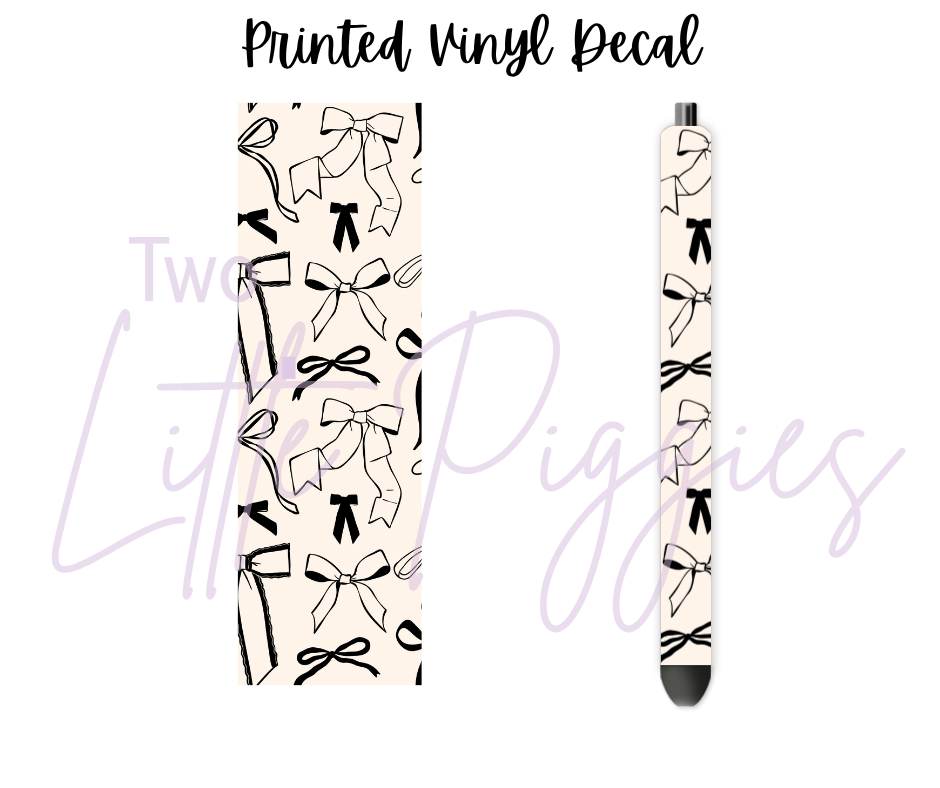 Printed Vinyl - Black Coquette Bows