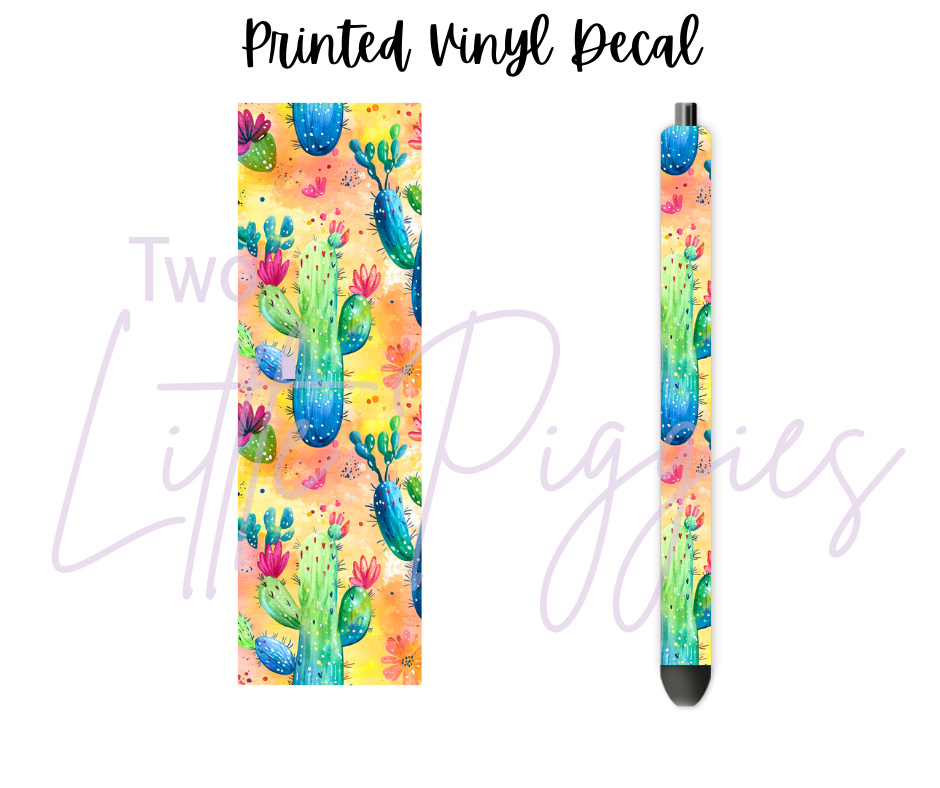 Printed Vinyl - Watercolor Cactus