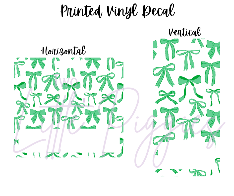 Printed Vinyl - St Patrick's Day Bows