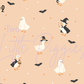 Printed Vinyl - Halloween Spooky Goose - Pink and Orange