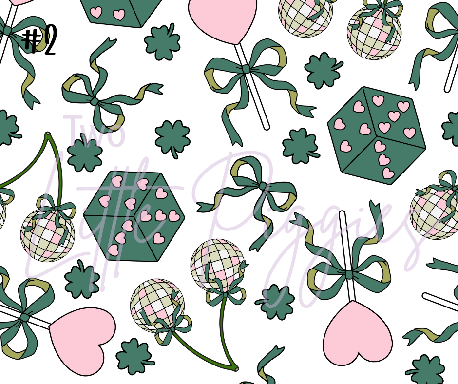 Printed Vinyl - St. Patrick's - Bows, Disco, and Balloon Dogs