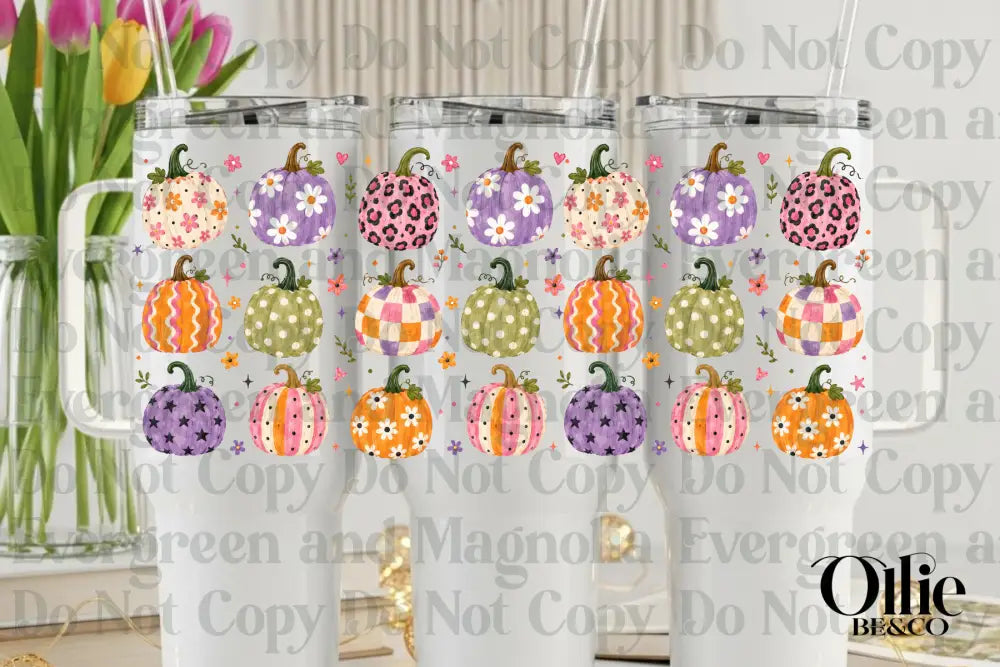 Colorful pattern pumpkins