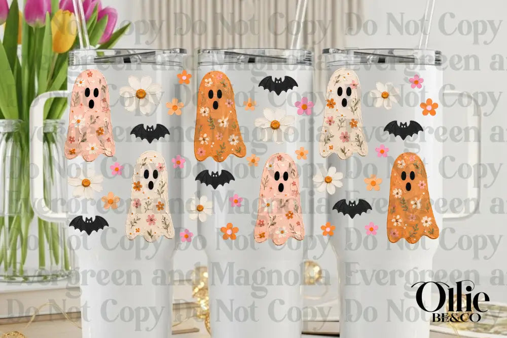 Painted floral ghosts