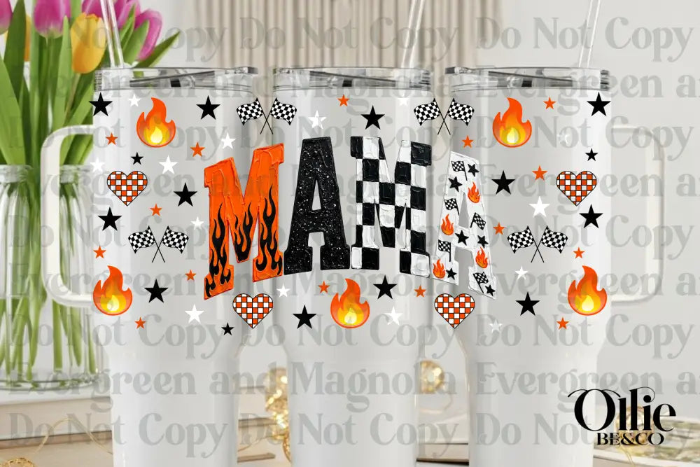 Checkered & Flame Mama
