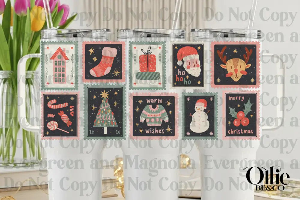 Vintage Christmas Stamps *Gptumblers Exclusive Design*