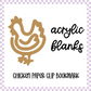 Acrylic Blank - Chicken Paper Clip Bookmark (3pc)