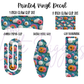 Printed Vinyl - Embroidered Rainbows and Flowers