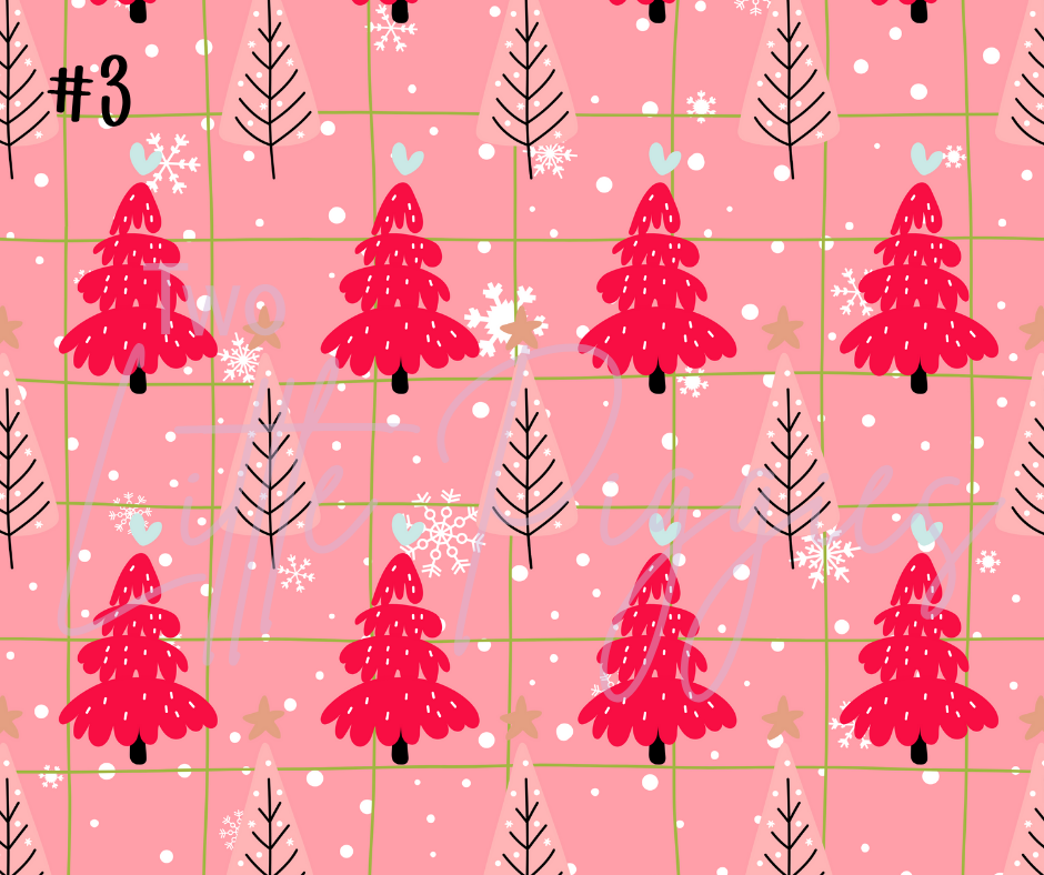 Printed Vinyl - Retro Pink Christmas