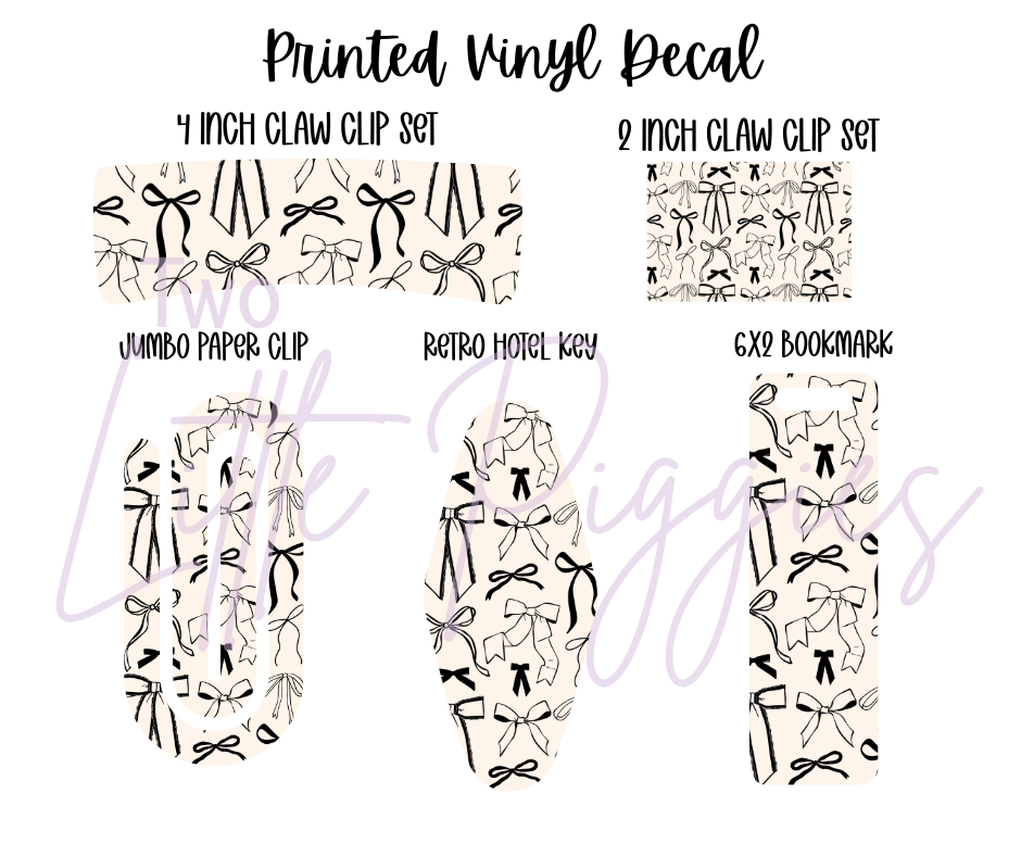 Printed Vinyl - Black Coquette Bows