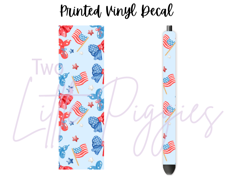 Printed Vinyl - 4th of July -RWB Balloon Dog